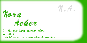 nora acker business card